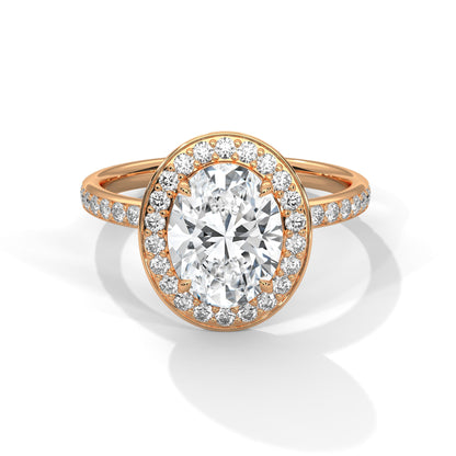 Hidden Halo Oval-Cut Diamond Engagement Ring