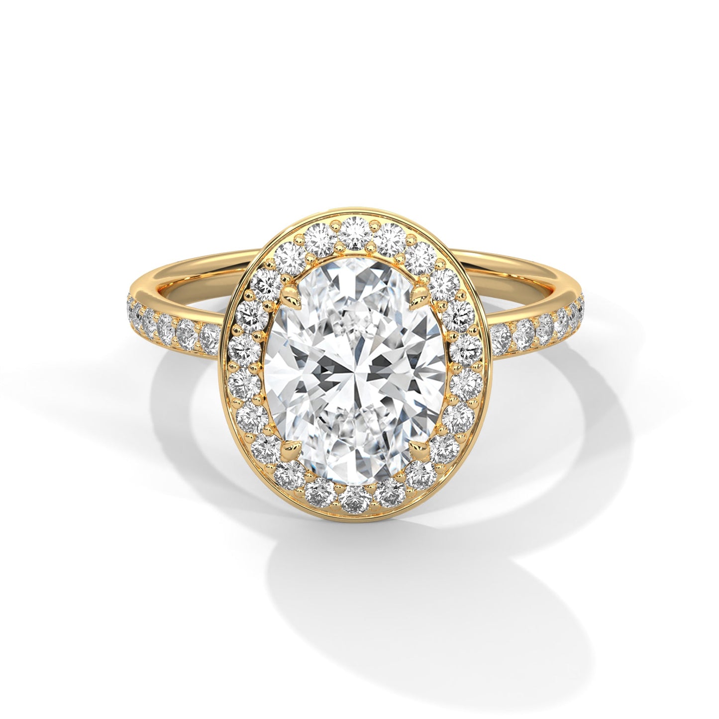hidden halo oval-cut diamond engagement ring