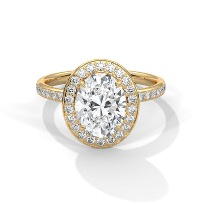 Hidden Halo Oval-Cut Diamond Engagement Ring