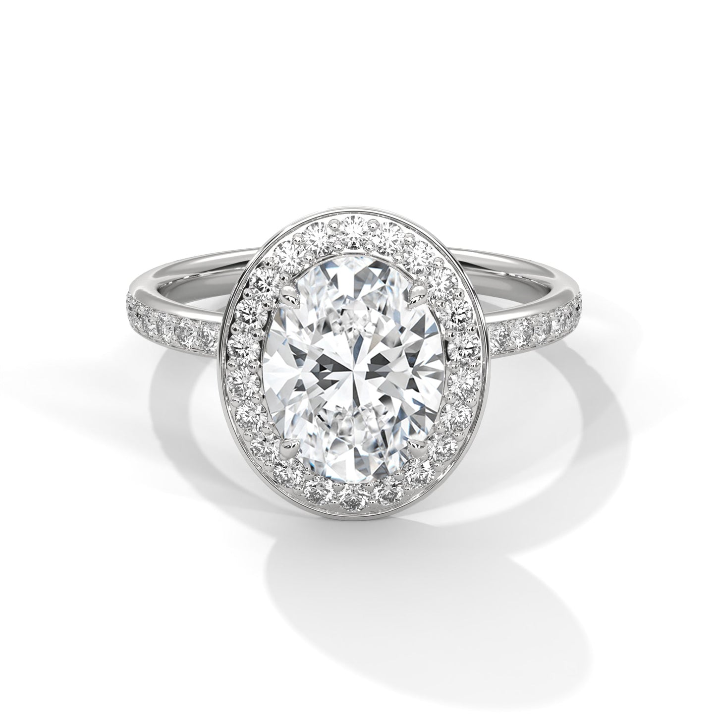 hidden halo oval-cut diamond engagement ring