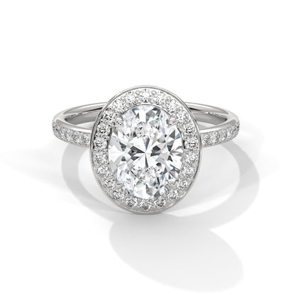 Hidden Halo Oval-Cut Diamond Engagement Ring