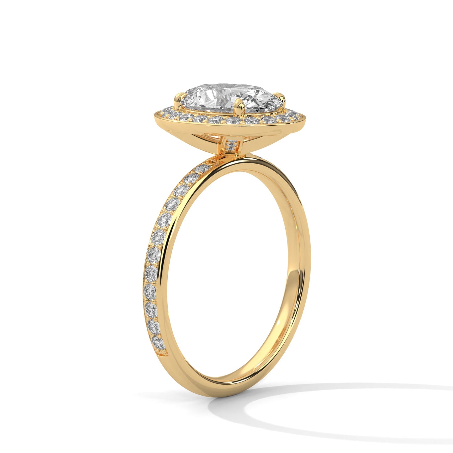 hidden halo oval-cut diamond engagement ring