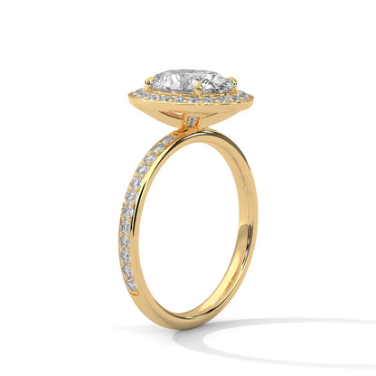 Hidden Halo Oval-Cut Diamond Engagement Ring