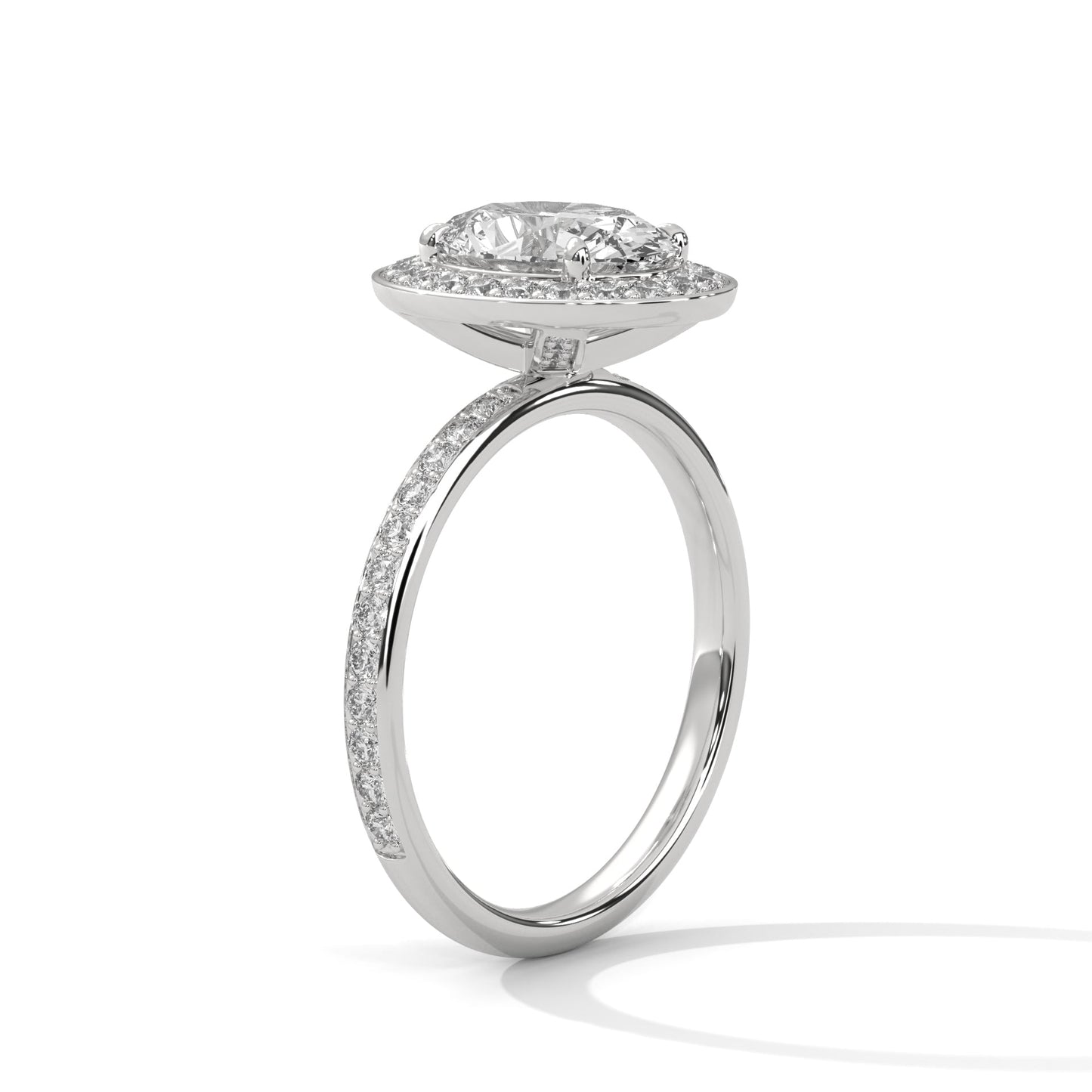 hidden halo oval-cut diamond engagement ring