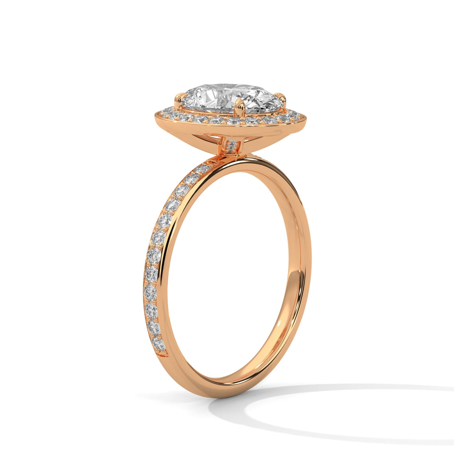hidden halo oval-cut diamond engagement ring