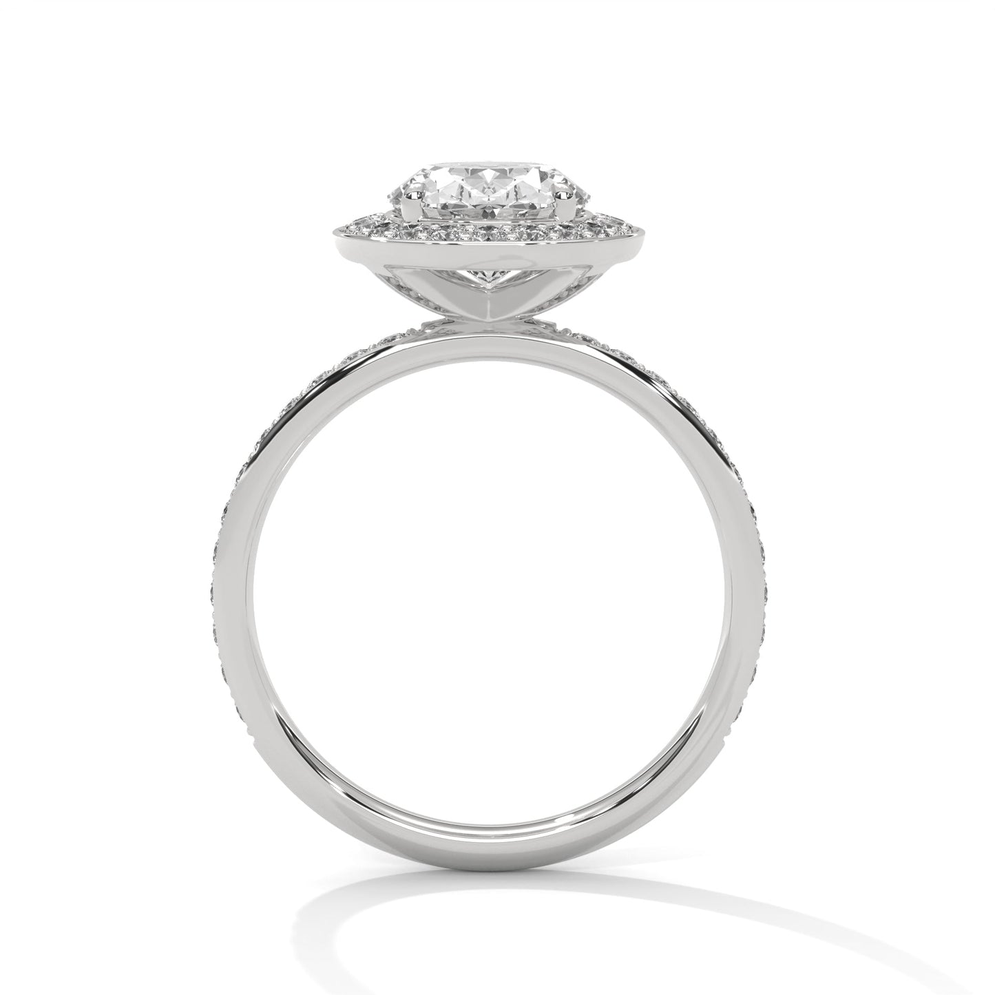 hidden halo oval-cut diamond engagement ring