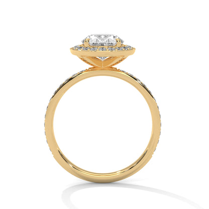 Hidden Halo Oval-Cut Diamond Engagement Ring