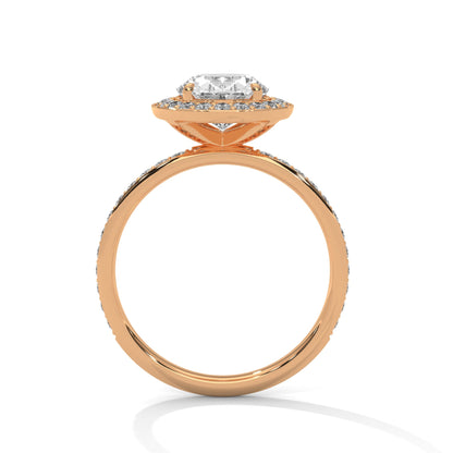 Hidden Halo Oval-Cut Diamond Engagement Ring