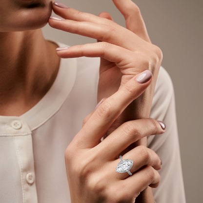 Marquise Halo Diamond Engagement Ring