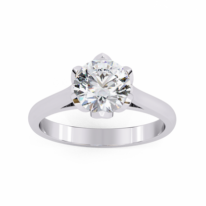 Solitaire Diamond Ring with Floral Basket Setting | Elegant Engagement Ring