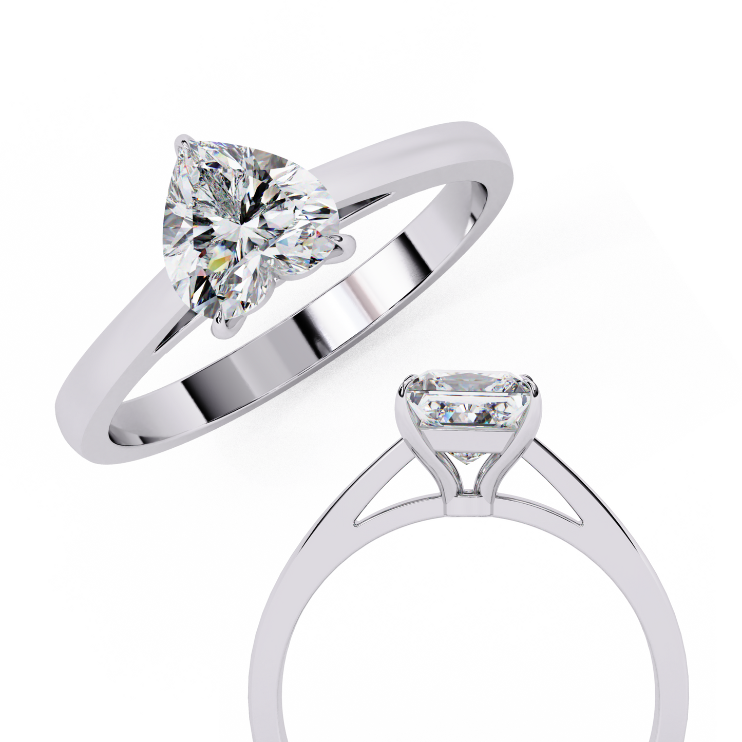 heart diamond solitaire engagement ring