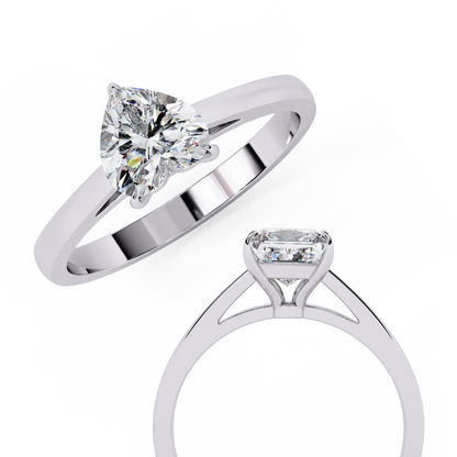 Heart Diamond Solitaire Engagement Ring