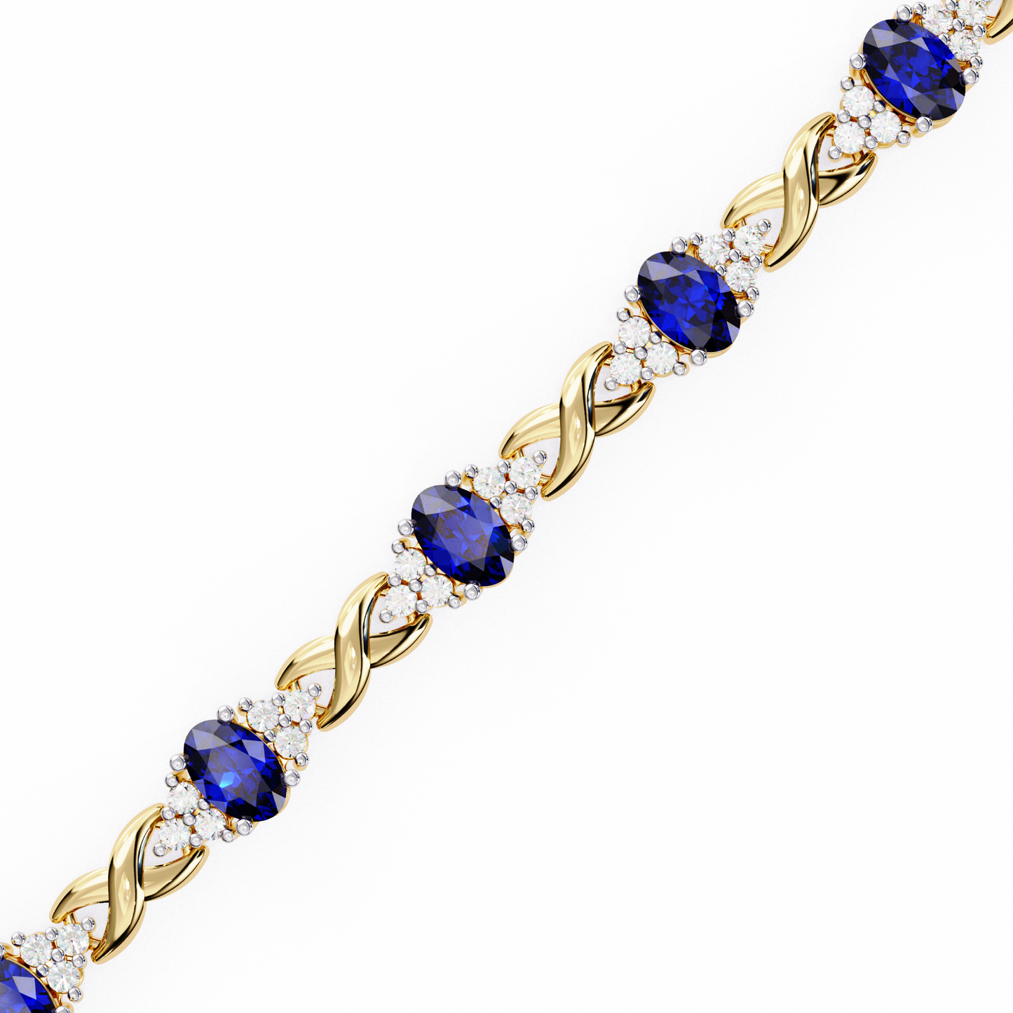 blue sapphire and diamond infinity link bracelet