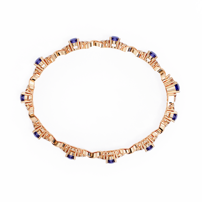 Blue Sapphire and Diamond Infinity Link Bracelet