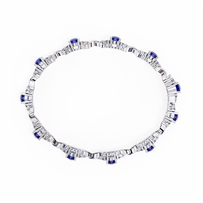 Blue Sapphire and Diamond Infinity Link Bracelet
