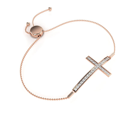 Adjustable Crystal Cross Bracelet – Elegant Faith-Inspired Jewelry