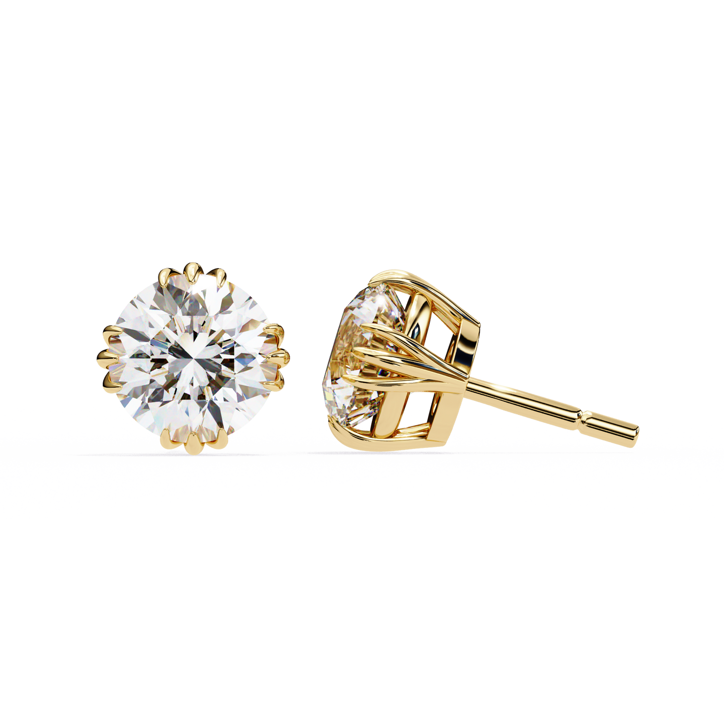 classic diamond stud earrings with prong setting – timeless elegance