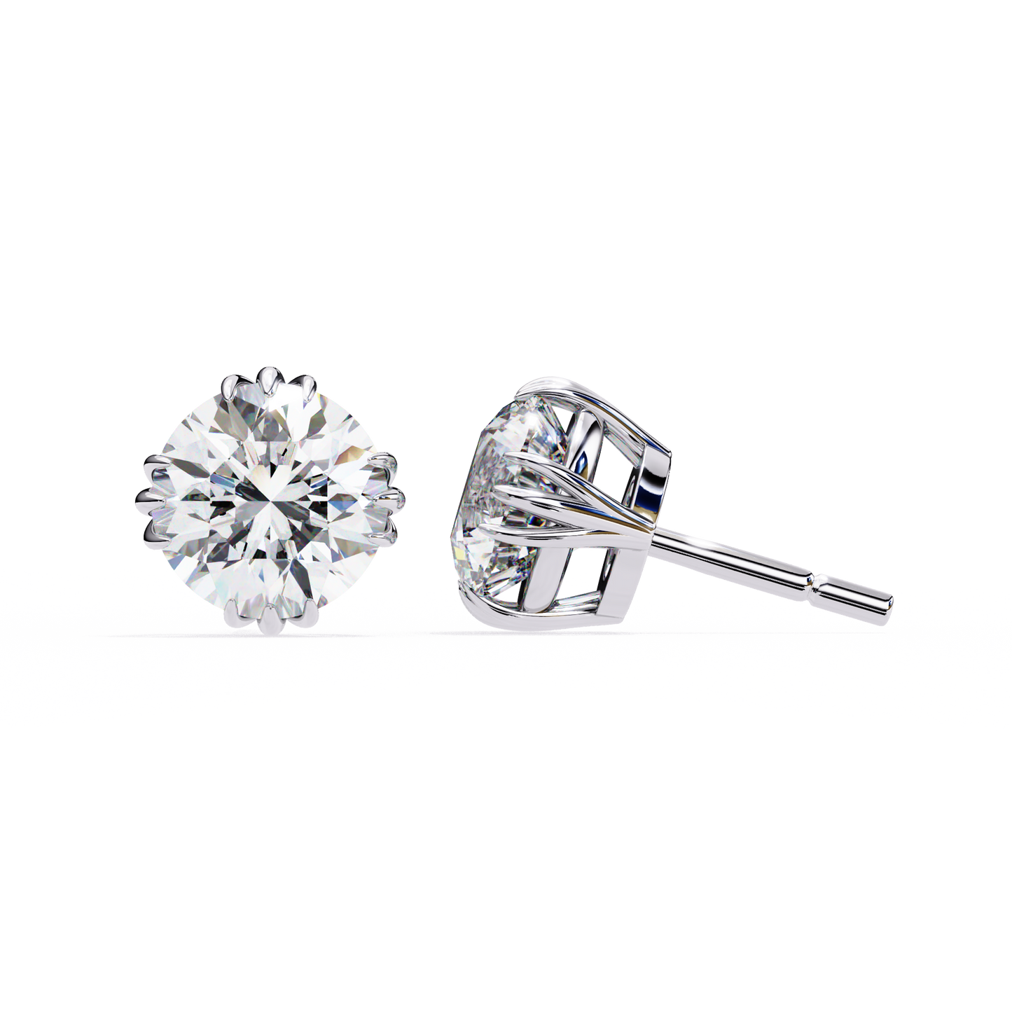 classic diamond stud earrings with prong setting – timeless elegance