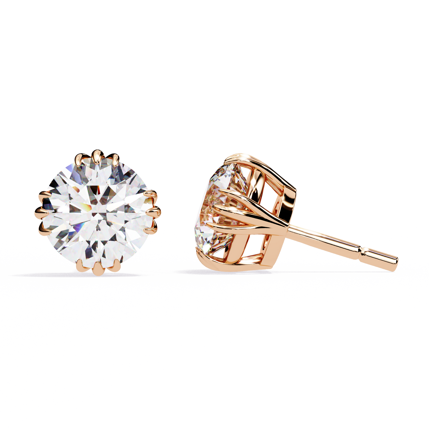 classic diamond stud earrings with prong setting – timeless elegance