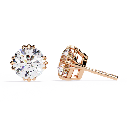 Classic Diamond Stud Earrings with Prong Setting – Timeless Elegance