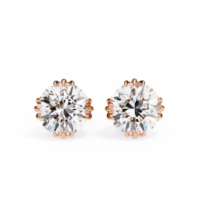 Classic Diamond Stud Earrings with Prong Setting – Timeless Elegance