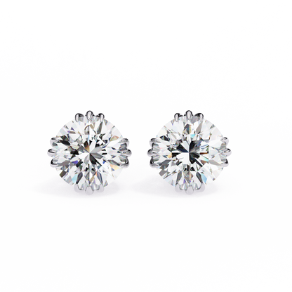Classic Diamond Stud Earrings with Prong Setting – Timeless Elegance