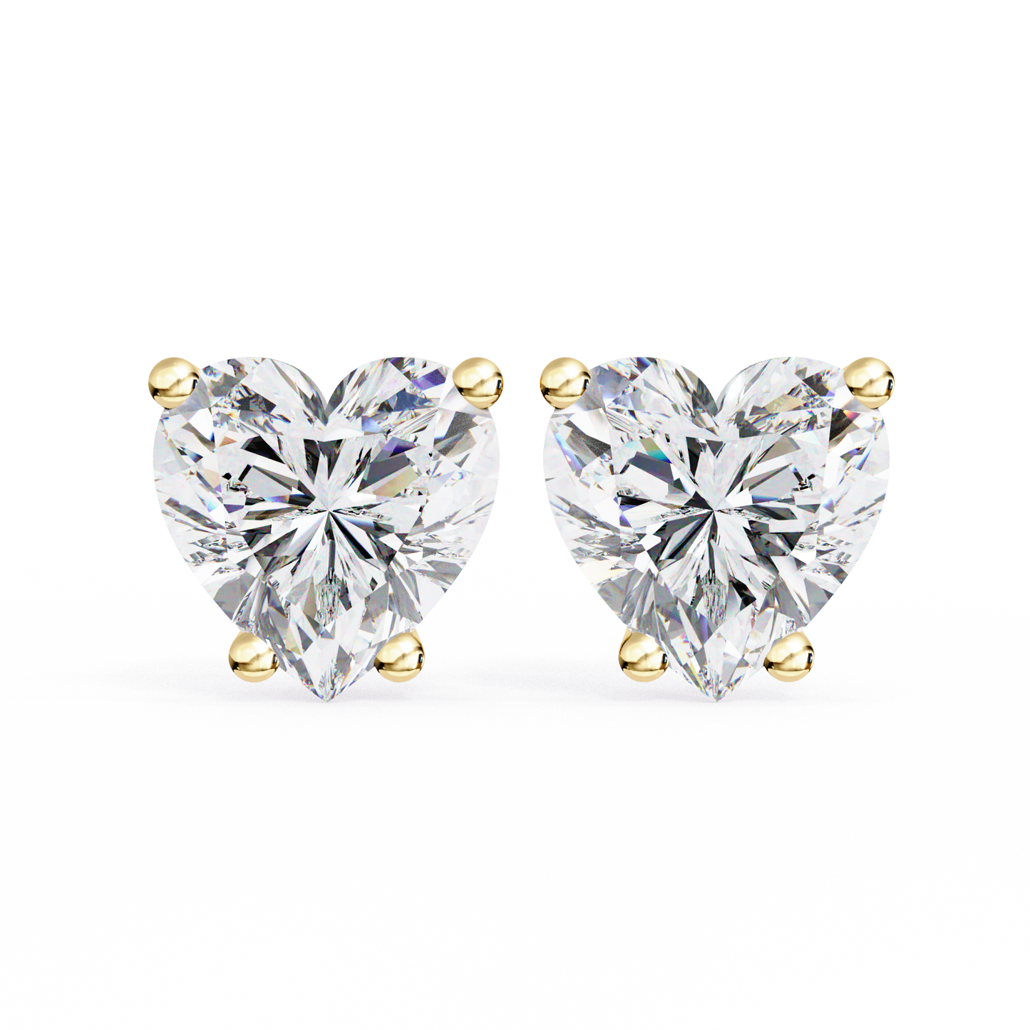 heart-shaped diamond stud earrings