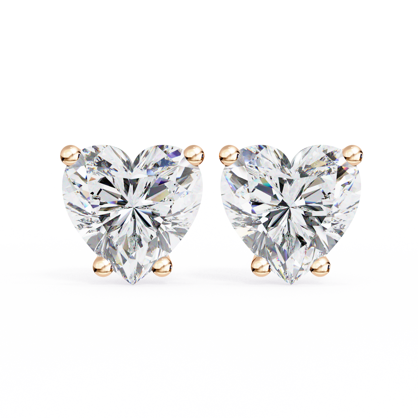 heart-shaped diamond stud earrings