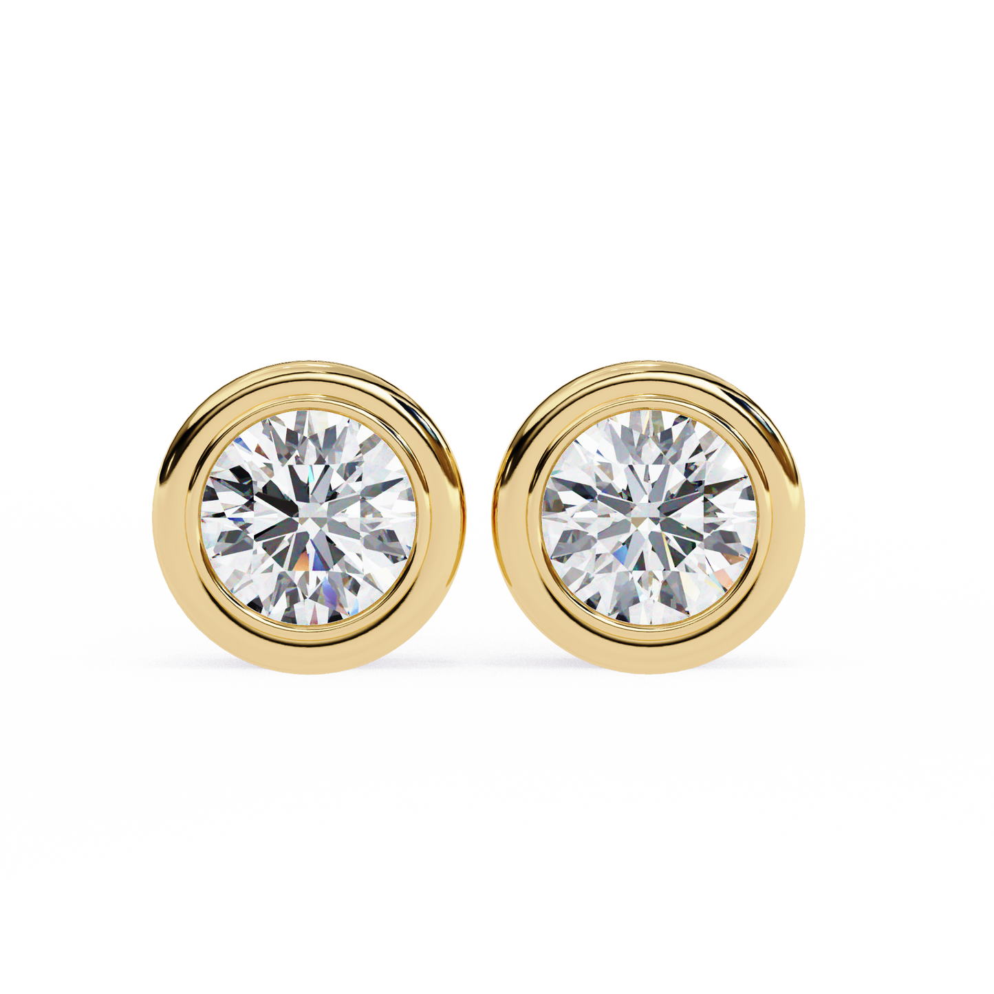 bezel-set round diamond stud earrings – classic & elegant jewelry