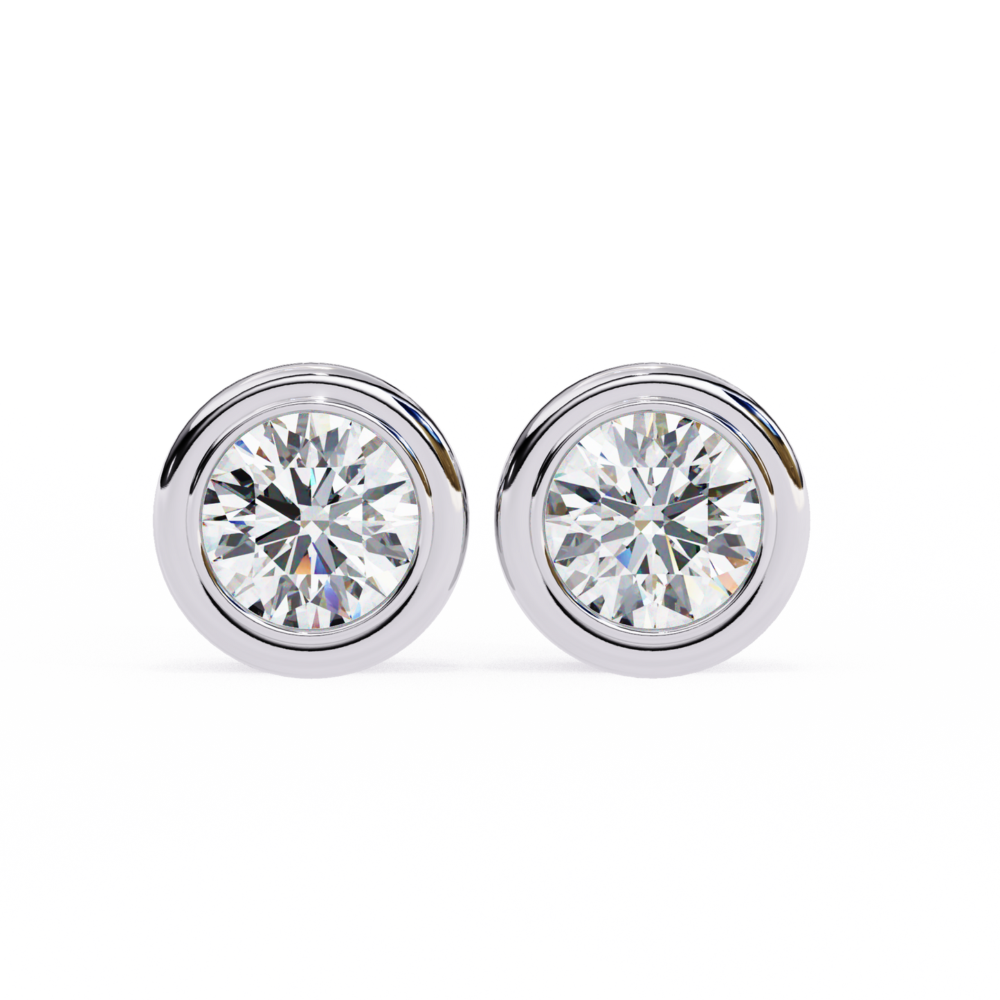 bezel-set round diamond stud earrings – classic & elegant jewelry