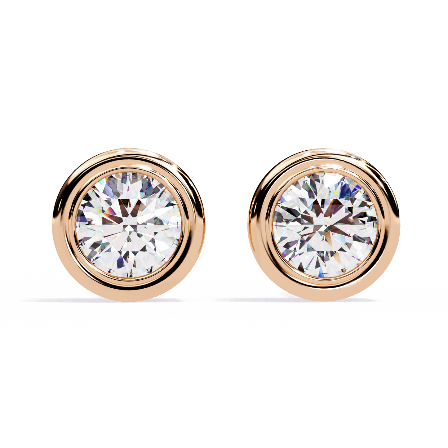 bezel-set round diamond stud earrings – classic & elegant jewelry