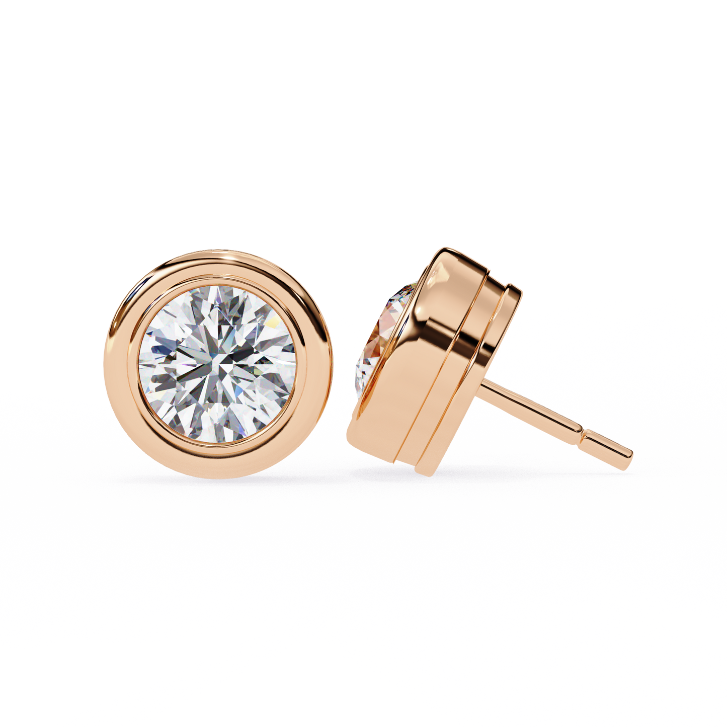 bezel-set round diamond stud earrings – classic & elegant jewelry