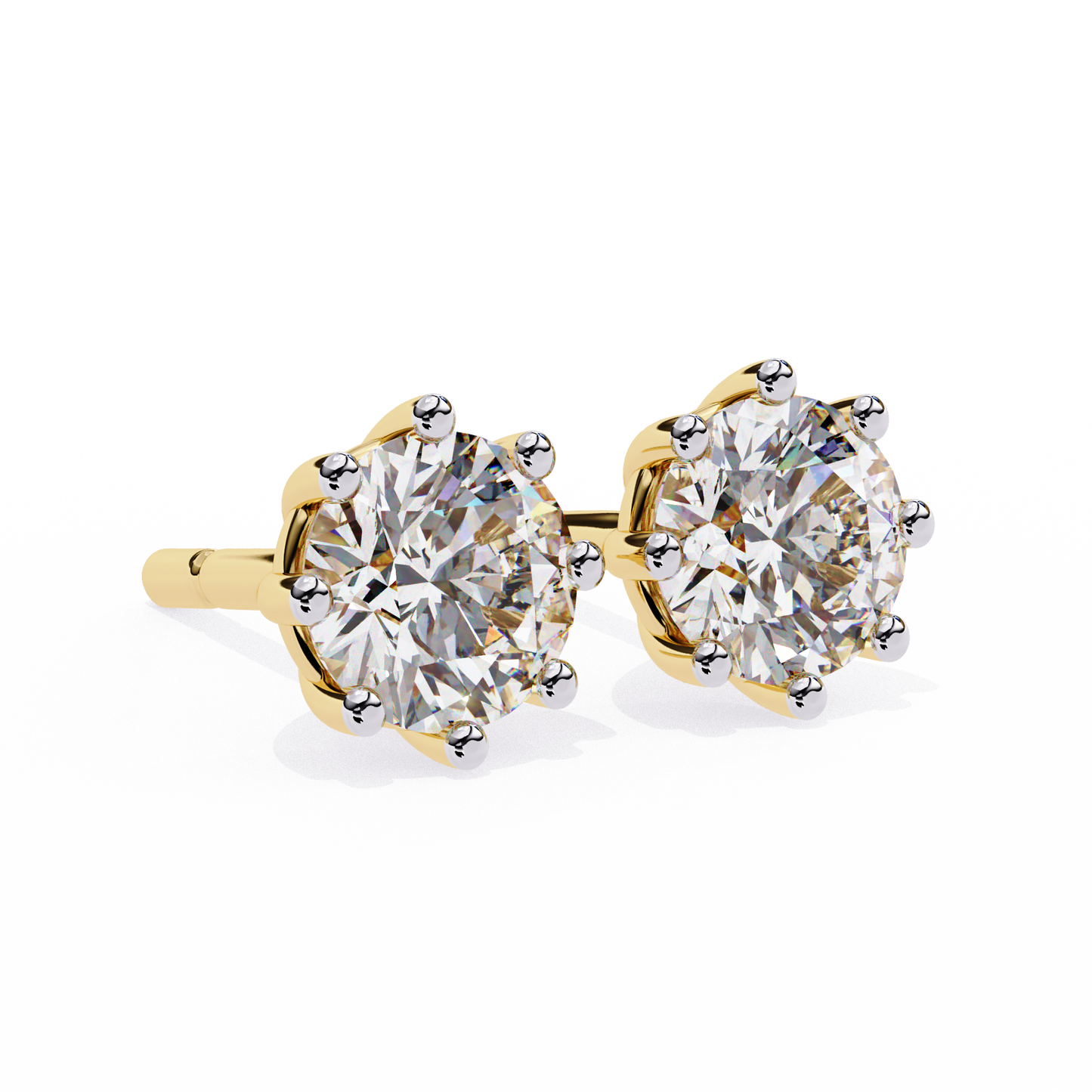 classic round brilliant diamond stud earrings