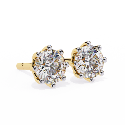 Classic Round Brilliant Diamond Stud Earrings