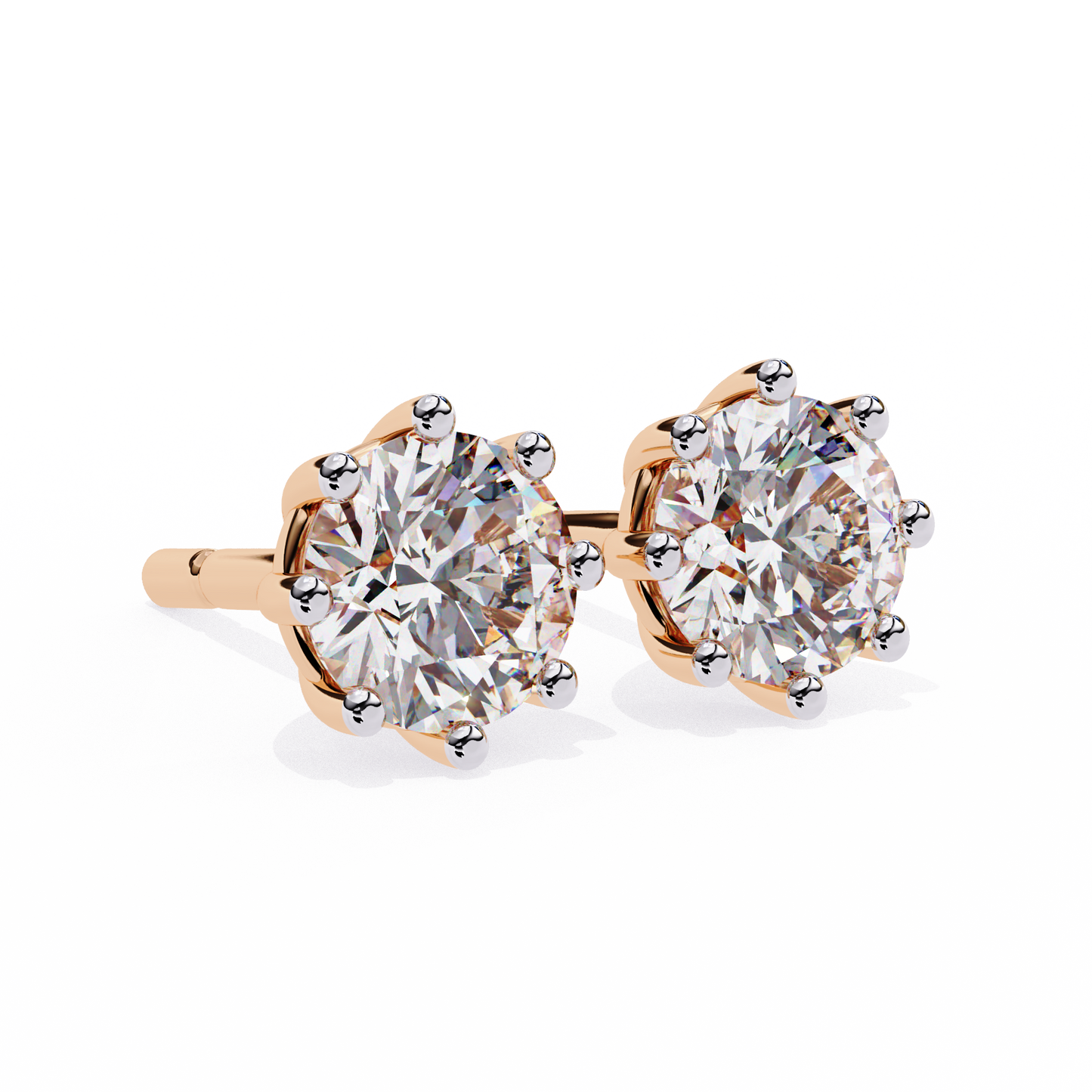 classic round brilliant diamond stud earrings
