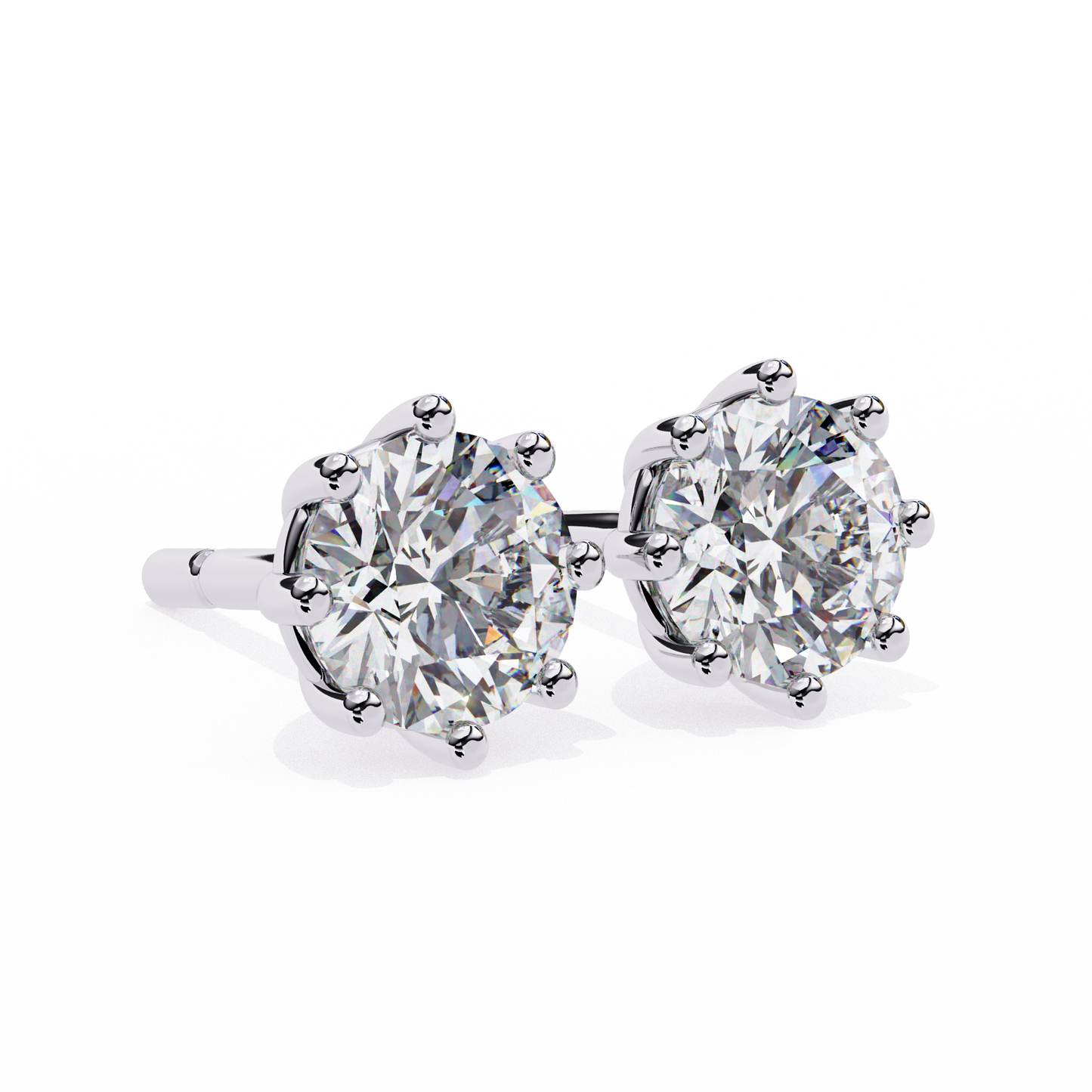 classic round brilliant diamond stud earrings