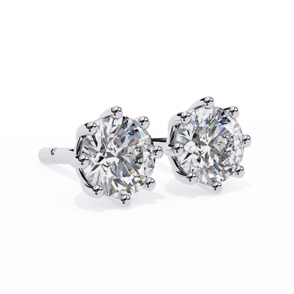 Classic Round Brilliant Diamond Stud Earrings