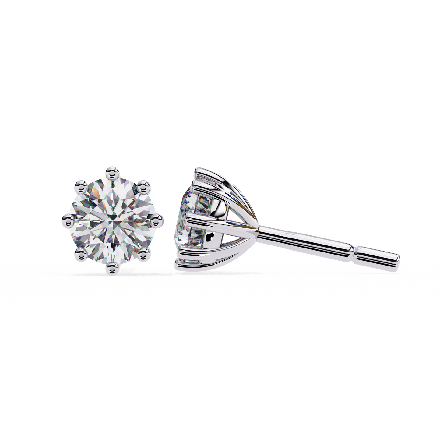 classic round brilliant diamond stud earrings
