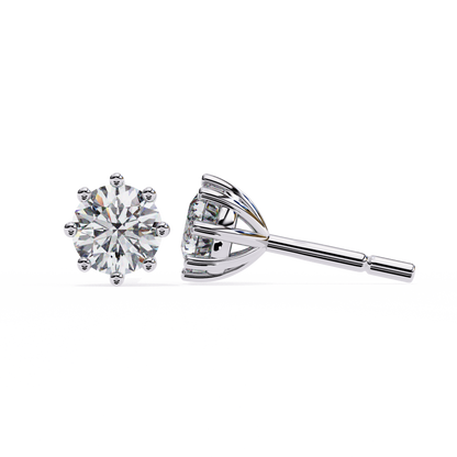 Classic Round Brilliant Diamond Stud Earrings