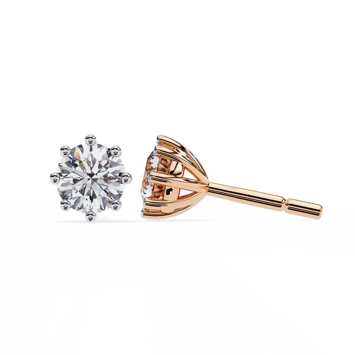 classic round brilliant diamond stud earrings