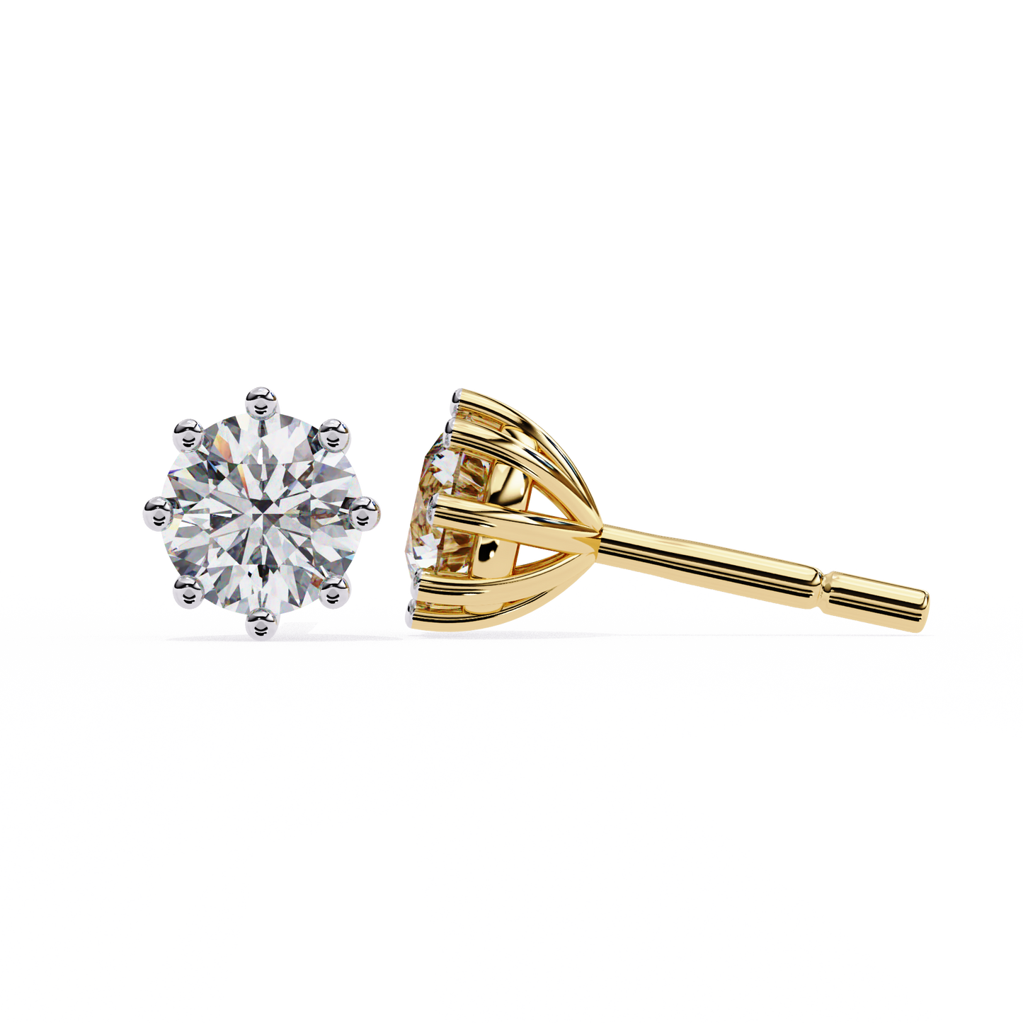 classic round brilliant diamond stud earrings