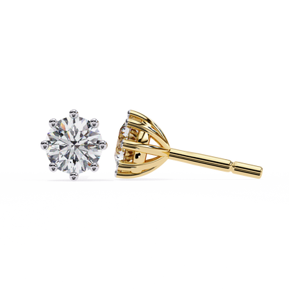 Classic Round Brilliant Diamond Stud Earrings