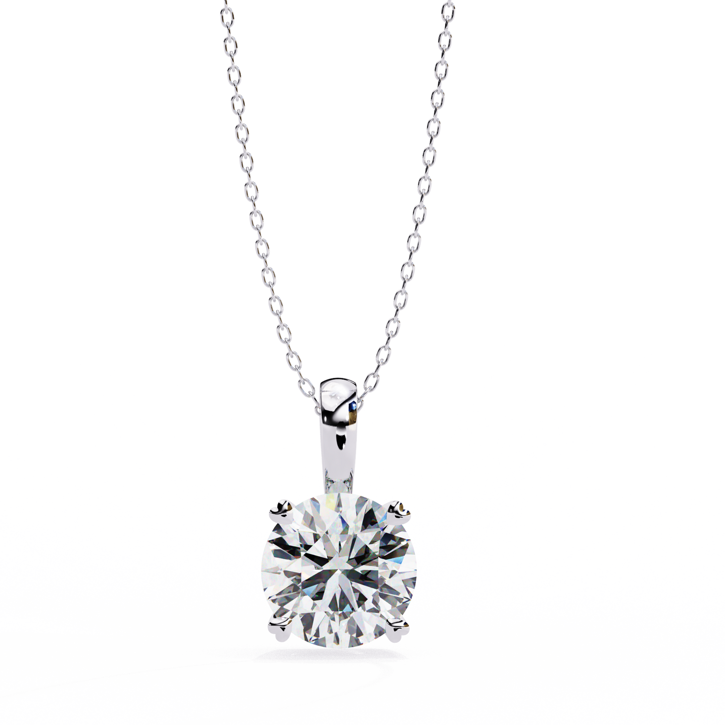 elegant round-cut diamond pendant necklace | classic four-prong setting