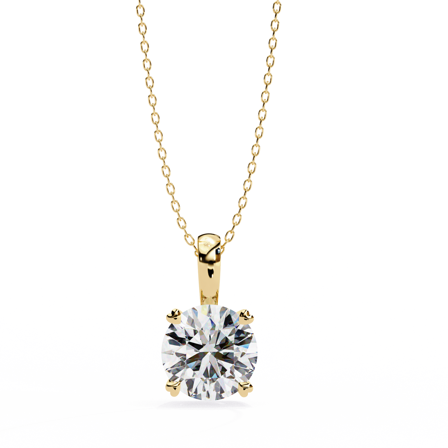 elegant round-cut diamond pendant necklace | classic four-prong setting