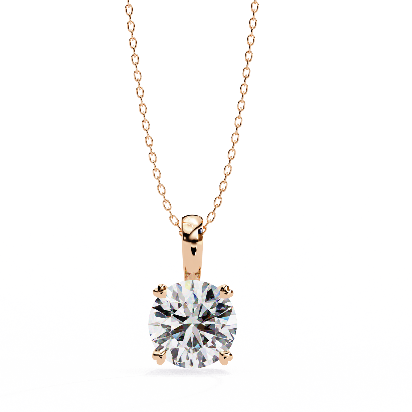 elegant round-cut diamond pendant necklace | classic four-prong setting