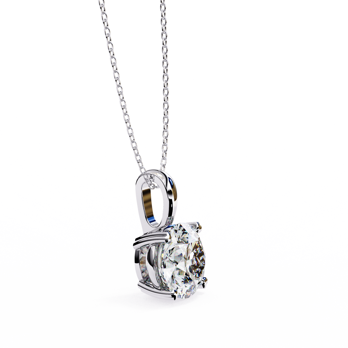 elegant round-cut diamond pendant necklace | classic four-prong setting