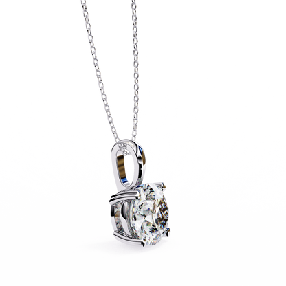 Elegant Round-Cut Diamond Pendant Necklace | Classic Four-Prong Setting
