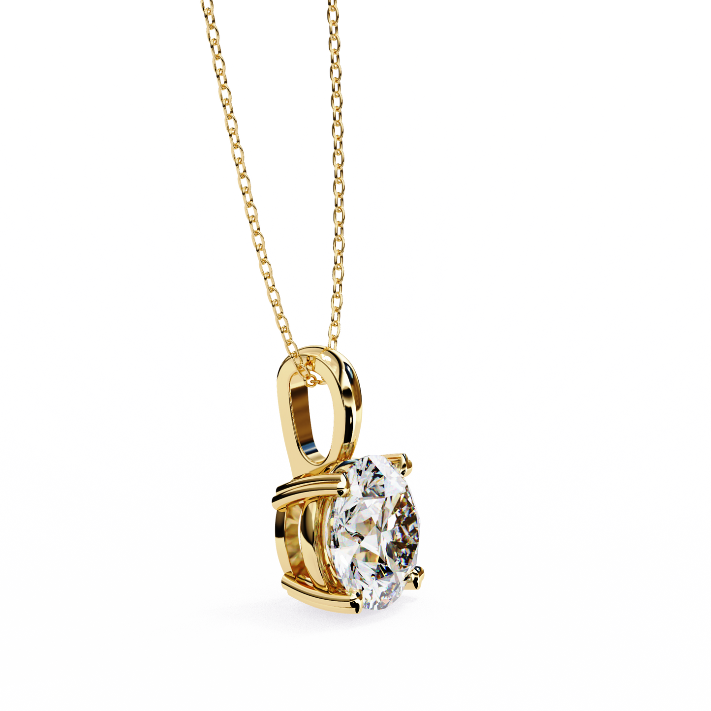 elegant round-cut diamond pendant necklace | classic four-prong setting