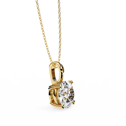 Elegant Round-Cut Diamond Pendant Necklace | Classic Four-Prong Setting