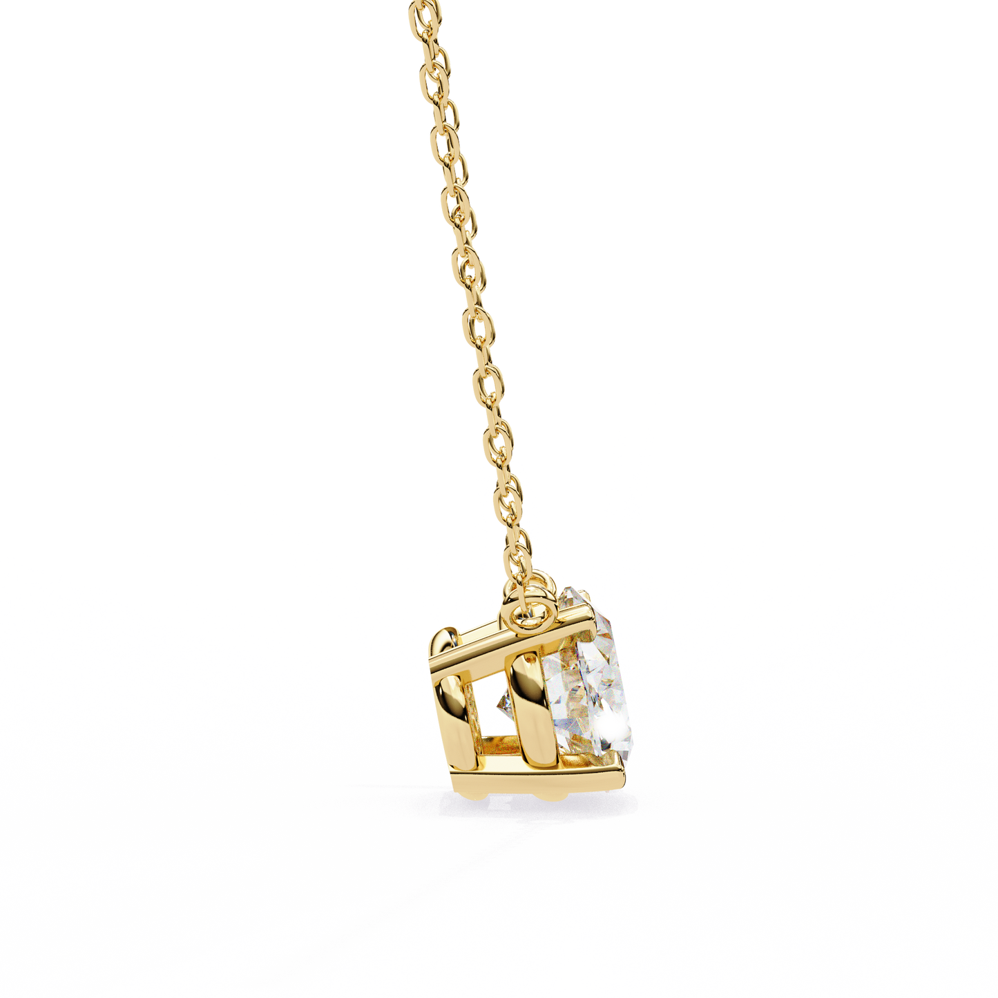 oval cut diamond solitaire pendant necklace – classic 4-prong setting